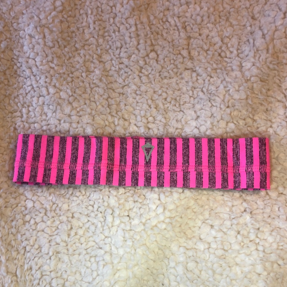 Ivivva super cute pink and grey striped headband